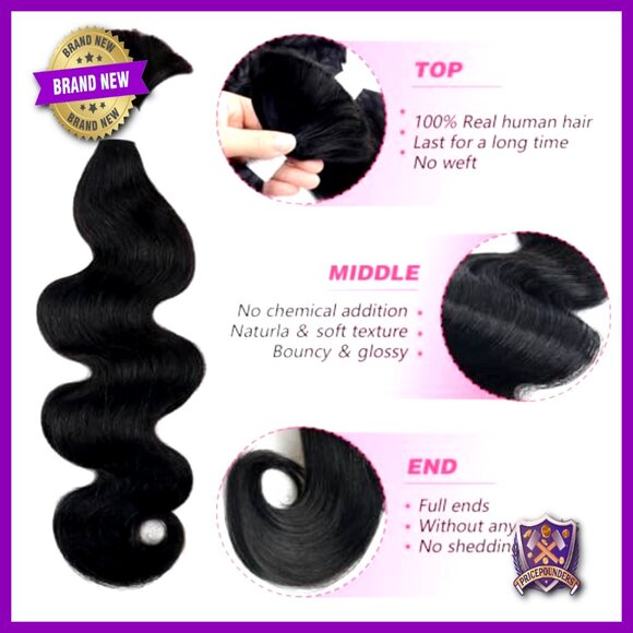 20 Inch Brazilian Human Hair Bundle 100g Body Wave for Braiding main image 4
